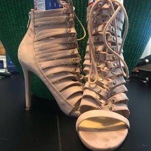 JustFab lace up stiletto heels